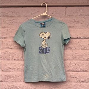 Y2K Vintage Snoopy Smile Blue T-Shirt